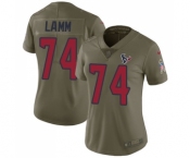Women's Nike Houston Texans #74 Kendall Lamm Limited Olive 2017 Salute to Service NFL Jersey