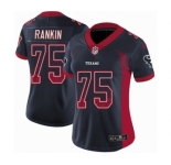 Women's Nike Houston Texans #75 Martinas Rankin Limited Navy Blue Rush Drift Fashion NFL Jersey