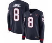 Women's Nike Houston Texans #8 Trevor Daniel Limited Navy Blue Therma Long Sleeve NFL Jersey