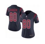 Women's Nike Houston Texans #80 Andre Johnson Limited Navy Blue Rush NFL Jersey