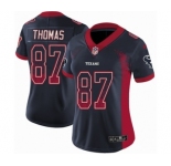 Women's Nike Houston Texans #87 Demaryius Thomas Limited Navy Blue Rush Drift Fashion NFL Jersey