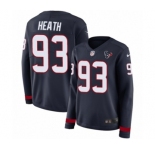 Women's Nike Houston Texans #93 Joel Heath Limited Navy Blue Therma Long Sleeve NFL Jersey