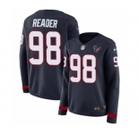 Women's Nike Houston Texans #98 D.J. Reader Limited Navy Blue Therma Long Sleeve NFL Jersey