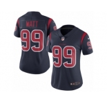 Women's Nike Houston Texans #99 J.J. Watt Limited Navy Blue Rush NFL Jersey