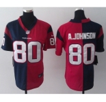 nike women nfl jerseys houston texans #80 a.johnson blue-red[Elite split]