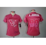 nike women nfl jerseys houston texans #80 a.johnson pink[2012 fem fan]