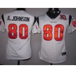 nike women nfl jerseys houston texans #80 a.johnson white[10th patch][nike]