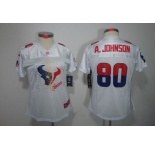 nike women nfl jerseys houston texans #80 a.johnson white[2012 fem fan]