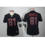 nike women nfl jerseys houston texans #81 daniels black[nike impact limited]