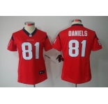 nike women nfl jerseys houston texans #81 daniels red[nike limited]