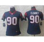 nike women nfl jerseys houston texans #90 clowney blue[nike limited][clowney]