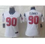 nike women nfl jerseys houston texans #90 clowney white[nike limited][clowney]