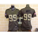 nike women nfl jerseys houston texans #99 watt army green[nike Limited Salute To Service]