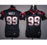 nike women nfl jerseys houston texans #99 watt blue[10th patch][nike]