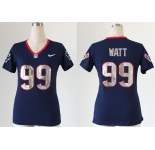 nike women nfl jerseys houston texans #99 watt blue[刺绣亮片]