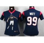 nike women nfl jerseys houston texans #99 watt blue[portrait fashion]