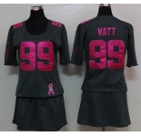 nike women nfl jerseys houston texans #99 watt dk.grey[breast cancer awareness]