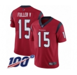 Youth Houston Texans #15 Will Fuller V Red Alternate Vapor Untouchable Limited Player 100th Season Football Jersey