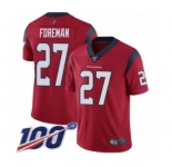Youth Houston Texans #27 D'Onta Foreman Red Alternate Vapor Untouchable Limited Player 100th Season Football Jersey