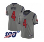 Youth Houston Texans #4 Deshaun Watson Limited Gray Inverted Legend 100th Season Football Jersey