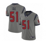 Youth Houston Texans #51 Dylan Cole Limited Gray Inverted Legend Football Jersey