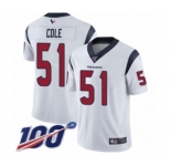 Youth Houston Texans #51 Dylan Cole White Vapor Untouchable Limited Player 100th Season Football Jersey