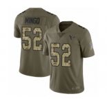 Youth Houston Texans #52 Barkevious Mingo Limited Olive Camo 2017 Salute to Service Football Jersey