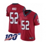 Youth Houston Texans #52 Barkevious Mingo Red Alternate Vapor Untouchable Limited Player 100th Season Football Jersey