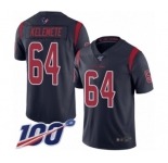 Youth Houston Texans #64 Senio Kelemete Limited Navy Blue Rush Vapor Untouchable 100th Season Football Jersey