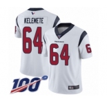 Youth Houston Texans #64 Senio Kelemete White Vapor Untouchable Limited Player 100th Season Football Jersey