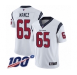 Youth Houston Texans #65 Greg Mancz White Vapor Untouchable Limited Player 100th Season Football Jersey