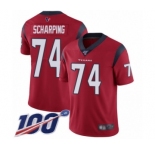 Youth Houston Texans #74 Max Scharping Red Alternate Vapor Untouchable Limited Player 100th Season Football Jersey
