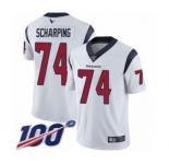Youth Houston Texans #74 Max Scharping White Vapor Untouchable Limited Player 100th Season Football Jersey