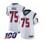 Youth Houston Texans #75 Matt Kalil White Vapor Untouchable Limited Player 100th Season Football Jersey
