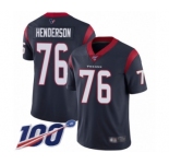 Youth Houston Texans #76 Seantrel Henderson Navy Blue Team Color Vapor Untouchable Limited Player 100th Season Football Jersey