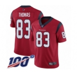 Youth Houston Texans #83 Jordan Thomas Red Alternate Vapor Untouchable Limited Player 100th Season Football Jersey