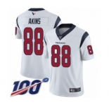 Youth Houston Texans #88 Jordan Akins White Vapor Untouchable Limited Player 100th Season Football Jersey