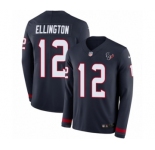 Youth Nike Houston Texans #12 Bruce Ellington Limited Navy Blue Therma Long Sleeve NFL Jersey