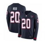 Youth Nike Houston Texans #20 Justin Reid Limited Navy Blue Therma Long Sleeve NFL Jersey