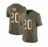 Youth Nike Houston Texans #20 Justin Reid Limited Olive Gold 2017 Salute to Service NFL Jersey