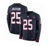 Youth Nike Houston Texans #25 Kareem Jackson Limited Navy Blue Therma Long Sleeve NFL Jersey