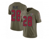 Youth Nike Houston Texans #28 Alfred Blue Limited Olive 2017 Salute to Service NFL Jersey