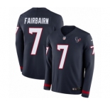 Youth Nike Houston Texans #7 Ka'imi Fairbairn Limited Navy Blue Therma Long Sleeve NFL Jersey