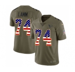 Youth Nike Houston Texans #74 Kendall Lamm Limited Olive USA Flag 2017 Salute to Service NFL Jersey