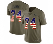 Youth Nike Houston Texans #74 Kendall Lamm Limited Olive USA Flag 2017 Salute to Service NFL Jersey