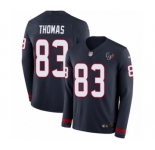 Youth Nike Houston Texans #83 Jordan Thomas Limited Navy Blue Therma Long Sleeve NFL Jersey