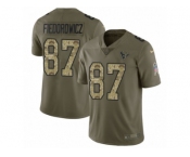 Youth Nike Houston Texans #87 C.J. Fiedorowicz Limited Olive Camo 2017 Salute to Service NFL Jersey