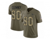 Youth Nike Houston Texans #90 Jadeveon Clowney Limited Olive Camo 2017 Salute to Service NFL Jersey