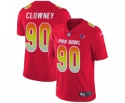 Youth Nike Houston Texans #90 Jadeveon Clowney Limited Red AFC 2019 Pro Bowl NFL Jersey