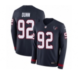 Youth Nike Houston Texans #92 Brandon Dunn Limited Navy Blue Therma Long Sleeve NFL Jersey